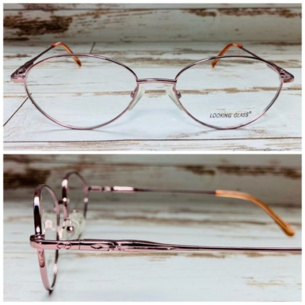 Looking Glass Oval Pink Eyeglasses Glasses Frames NWOT
